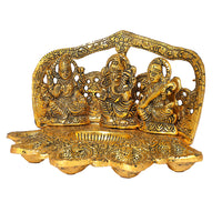 Ganesh, Lakshmi, Saraswati 5 Batti Diya | Decorative Iron Oil Lamp