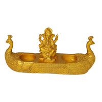 Decorative Swan Boat Ganesh T Lite | Artistic Hindu God Sculpture for Home and Table Decor