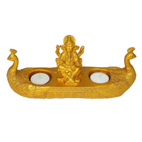 Decorative Swan Boat Ganesh T Lite | Artistic Hindu God Sculpture for Home and Table Decor