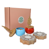 Colored Bowls & Diya Gift (Set of 10)