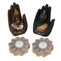 Palm Buddha, Palm Ganesh & Diya Gift (Set of 10)