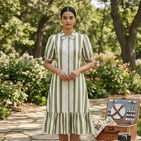 Verbena Vine Striped Dress