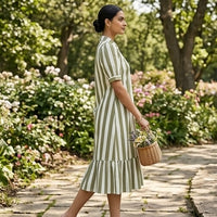 Verbena Vine Striped Dress