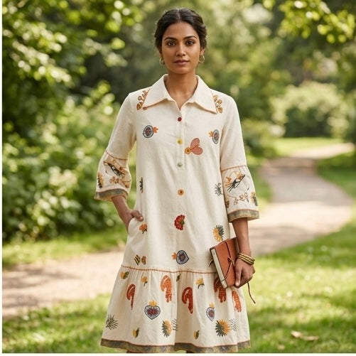 Signature Motif Smock Dress