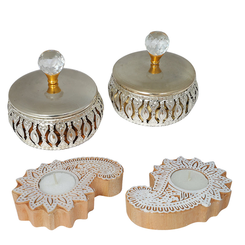 Decorative Bowls & Diya Gift (Set of 10)