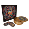 Kalamkari Tray, Roti Box & Coaster Gift (Set of 10)