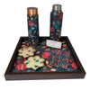 Pichwai Tray, Bottles, Coasters & Diya Gift (Set of 10)