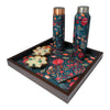 Pichwai Tray, Bottles, Coasters & Diya Gift (Set of 10)