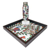 Elegant Madhubani Peacock Print MDF Serving Tray – Stylish & Durable Design