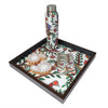 Madhubani Tray, Coasters, Bottle & Diya Gift (Set of 10)