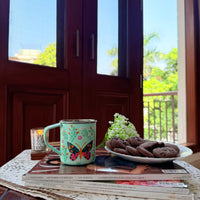 Hand Painted Stainless Steel Mug | Reusable Tea Cup for Home & Office