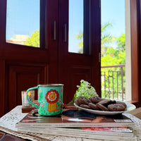 Hand Painted Stainless Steel Mug | Reusable Tea Cup for Home & Office