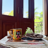 Hand Painted Stainless Steel Mug | Reusable Tea Cup for Home & Office