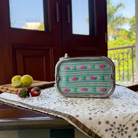 Eco-Friendly Ethnic Meenakari 2-Tier Steel Tiffin