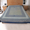 Ajrakh with Kantha Bedcover | Artisan-Made 100% Cotton Bedspread