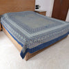 Ajrakh with Kantha Bedcover | Artisan-Made 100% Cotton Bedspread