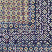 Ajrakh with Kantha Bedcover | Artisan-Made 100% Cotton Bedspread