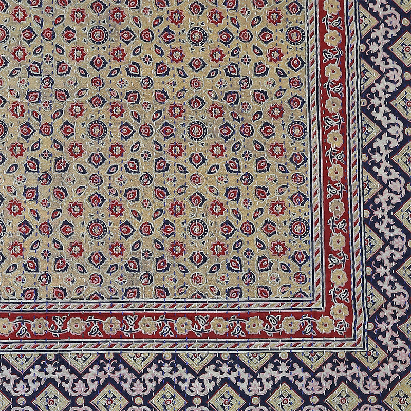 Ajrakh Print Bedcover – Premium Diwali Gift for Festive Home Décor