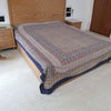 Ajrakh with Kantha Bedcover | Artisan-Made 100% Cotton Bedspread