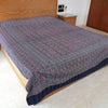 Ajrakh with Kantha Bedcover | Artisan-Made 100% Cotton Bedspread