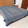 Ajrakh with Kantha Bedcover | Artisan-Made 100% Cotton Bedspread