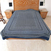 Ajrakh with Kantha Bedcover | Artisan-Made 100% Cotton Bedspread