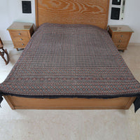 Ajrakh with Kantha Bedcover | Artisan-Made 100% Cotton Bedspread