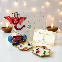 Gift Box – Ganesh T-Light & Metal Wax Diya Combo