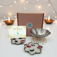 Gift Box – Urli & Metal Wax Diya Combo