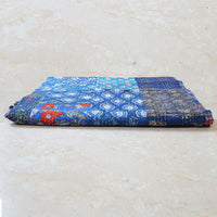 Handcrafted Block Print Bedcover with Patchwork | Artisan-Made 100% Cotton Bedspread