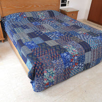 Handcrafted Block Print Bedcover with Patchwork | Artisan-Made 100% Cotton Bedspread
