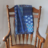 Handcrafted Block Print Bedcover with Patchwork | Artisan-Made 100% Cotton Bedspread