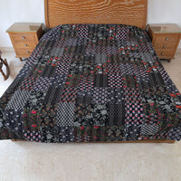 Handcrafted Block Print Bedcover with Patchwork | Artisan-Made 100% Cotton Bedspread