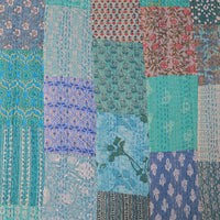 Handcrafted Block Print Bedcover with Patchwork | Artisan-Made 100% Cotton Bedspread
