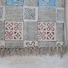 Geometric Floral Block Printed Cotton Dhurrie Rug | Handwoven Area Rug for Living Room & Home Decor
