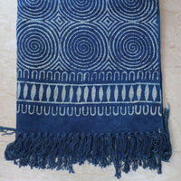 Indigo Blue Geometric Pattern Cotton| Handcrafted Cotton Area Rug for Home & Living Room Decor
