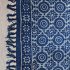 Boho Style Blue Cotton Rug with Geometric Flower Patterns| Handcrafted Cotton Area Rug for Home & Living Room Decor