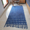 Indigo Bloom Buti Rug – Handwoven Cotton Mat with Floral Motifs