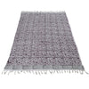 Handcrafted Floral Block Print Cotton Throw with Tassels | Perfect for Living Room and Bedroom Decor