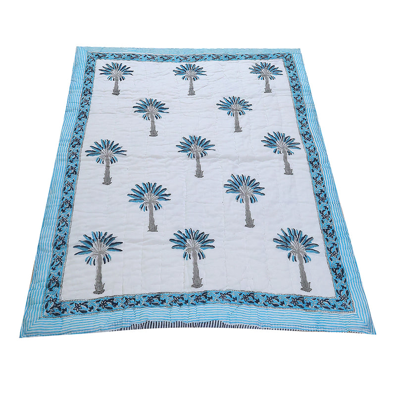 Handcrafted Kids Quilt with Traditional Block Print | Soft & Cozy Cotton Quilt for Babies & Toddlers