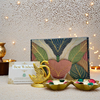 Gift Box – Swan Tissue Holder +  Wooden Diya Combo