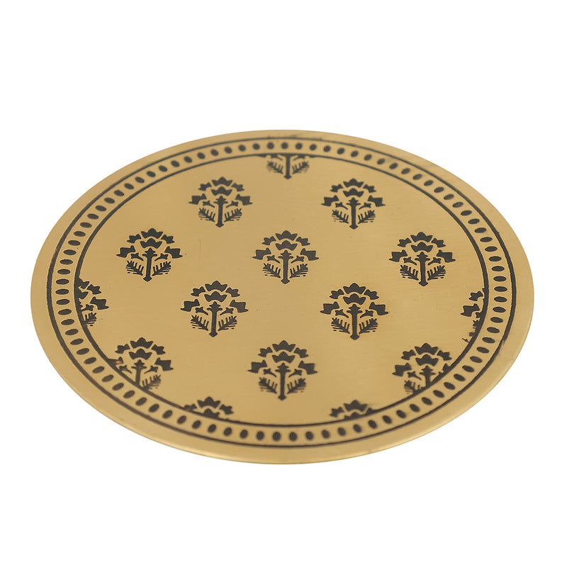 Brass Coasters | Elegant Drink Coasters for Home & Dining Decor ( Set of 4)