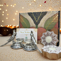 Gift Box – Parrot T-Light & Wooden Diya Combo
