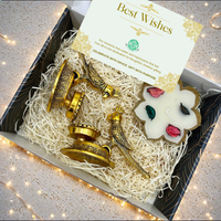 Gift Box – Parrot T-Light & Metal Wax Diya Combo