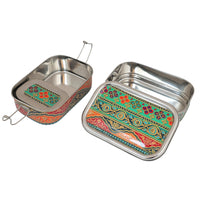 Eco-Friendly Ethnic Meenakari 2-Tier Steel Tiffin