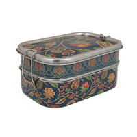 Eco-Friendly Ethnic Meenakari 2-Tier Steel Tiffin