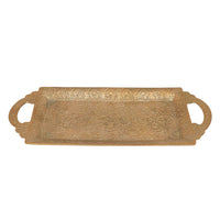 Handcrafted Brass Snack Tray with Intricate Carvings