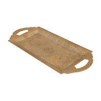 Handcrafted Brass Snack Tray with Intricate Carvings