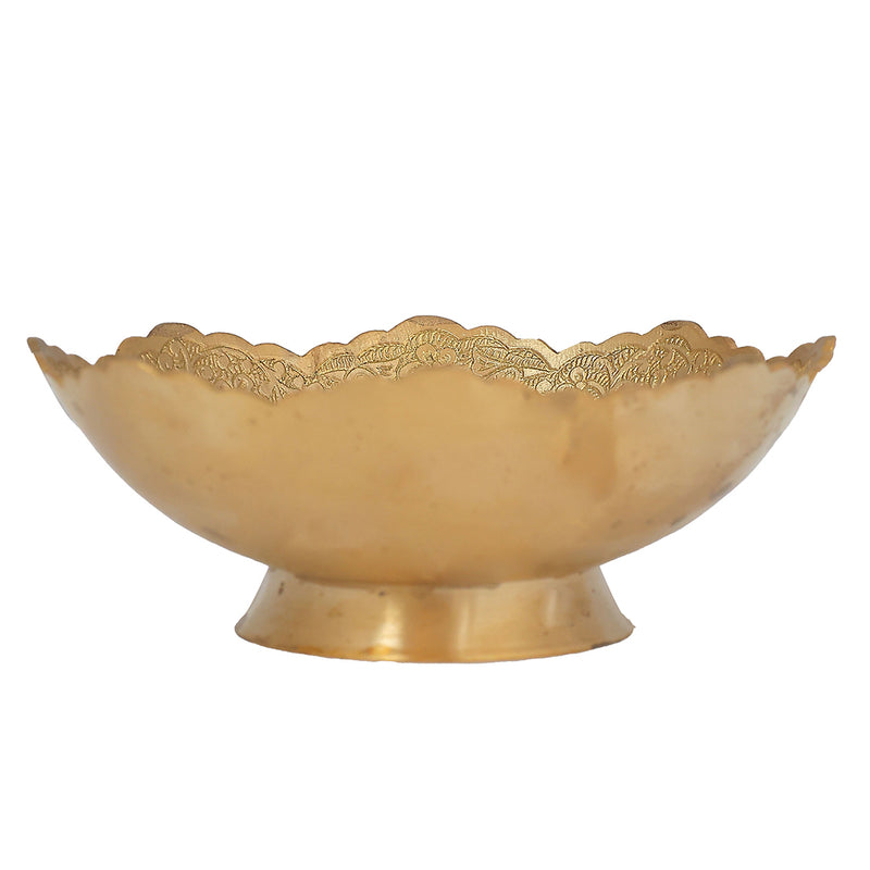 Hand-Carved Brass Serving Bowl