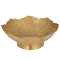 Hand-Carved Brass Serving Bowl
